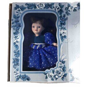 Vtg 90s Marie Osmond Greeting Card Porcelain Doll Knickerbocker 5 1/2" Blue NIB